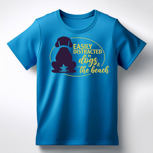 Easily Distracted by Dogs & the Beach T-Shirt