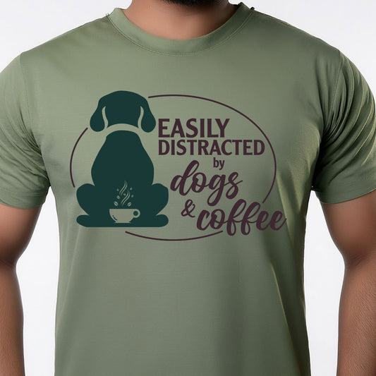 Easily Distracted by Dogs & Coffee T-Shirt
