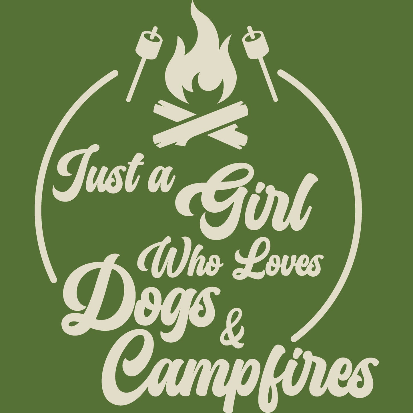 Just A Girl Who Loves Dogs and Campfires Tee