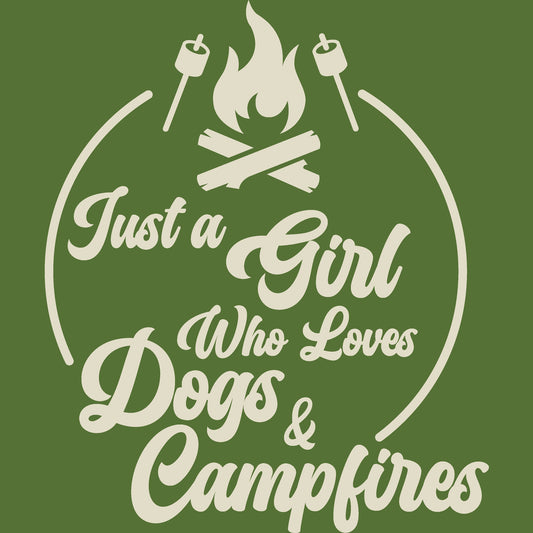 Just A Girl Who Loves Dogs and Campfires Tee
