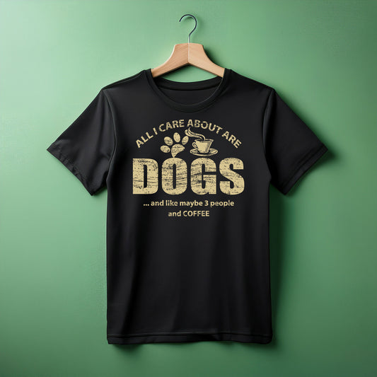All I Care About Is Dogs And Like Maybe 3 People And Coffee Tee