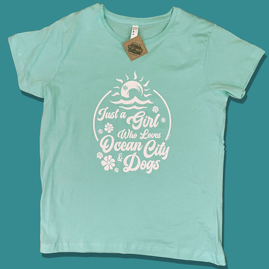 Just A Girl Who Loves Ocean City And Dogs Tee