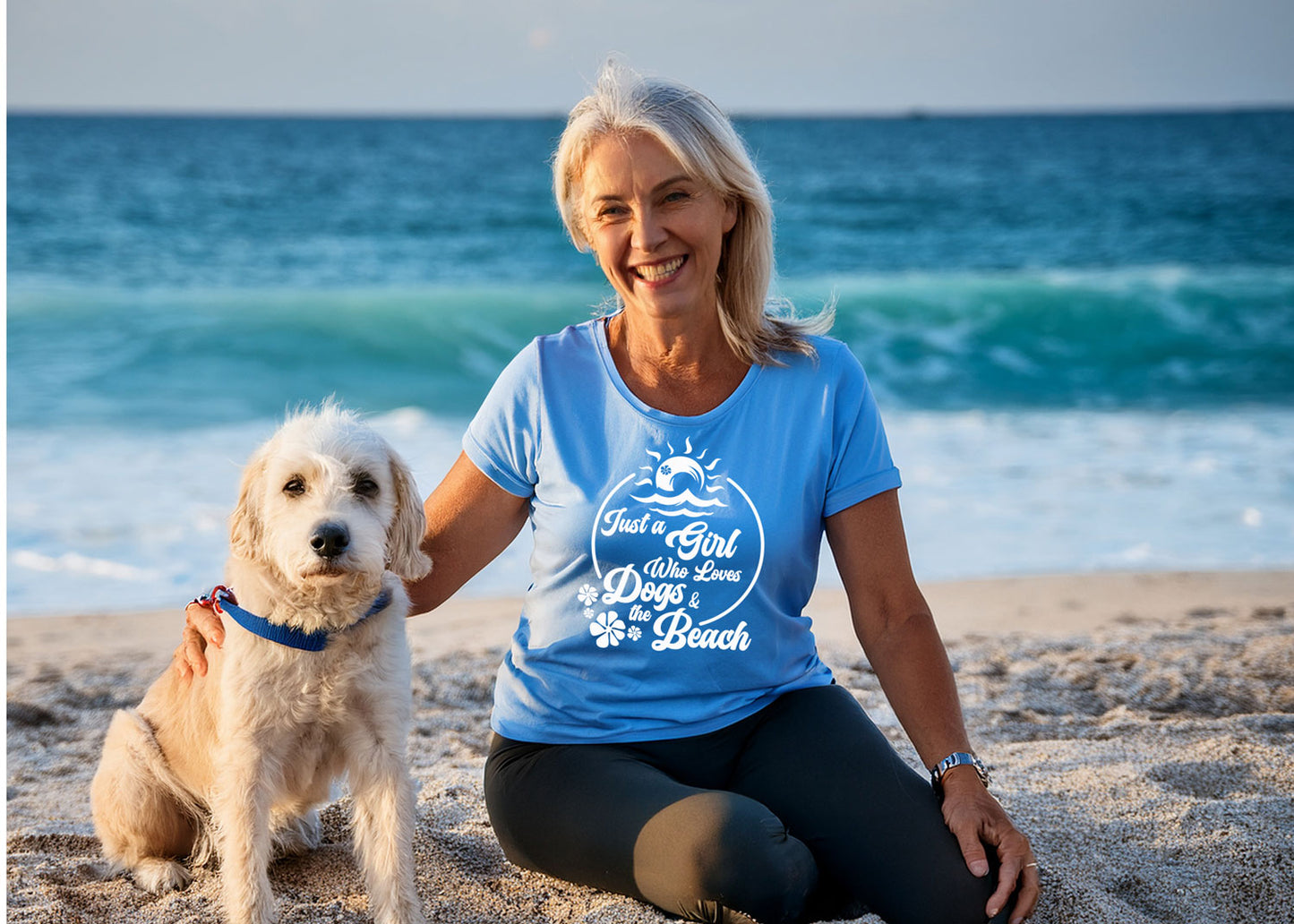Just A Girl Who Loves Dogs and the Beach Tee