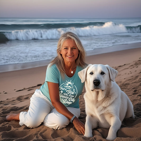 Just A Girl Who Loves Ocean City And Dogs Tee
