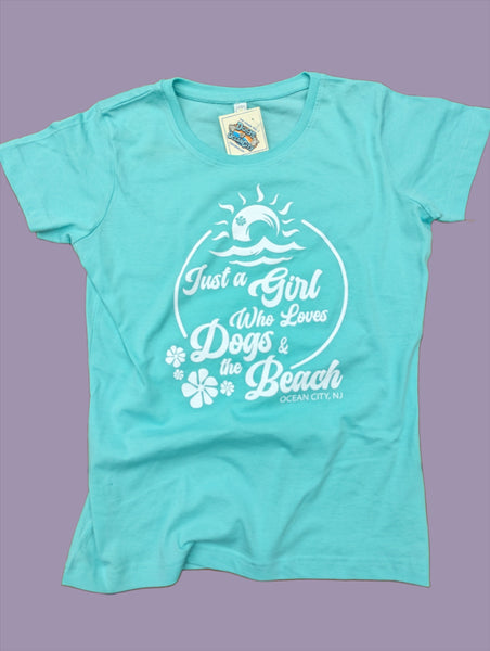 Just A Girl Who Loves Dogs And The Beach Tee