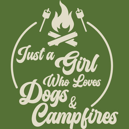 Just A Girl Who Loves Dogs and Campfires Tee