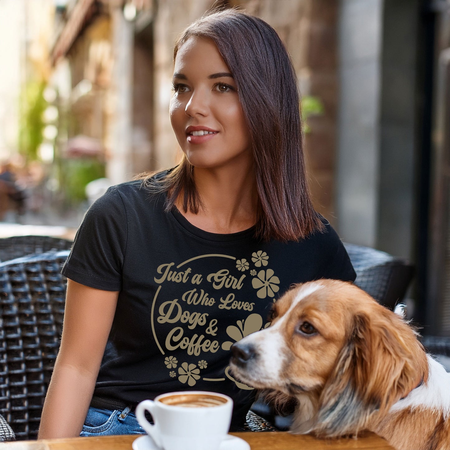 Just A Girl Who Loves Dogs and Coffee Tee