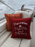 Dogs and wine make me less murdery red pillow cover