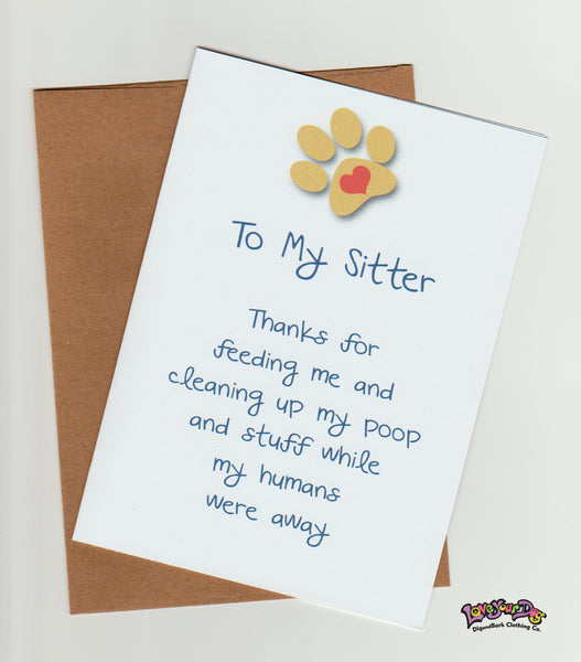 To My Sitter Greeting Card